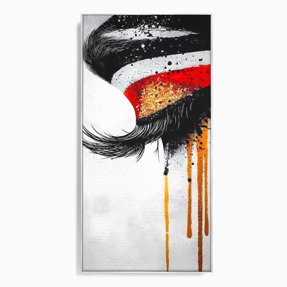 Tablou canvas cu tablou canvas cu ochi stilizat, in rama de aluminiu argintiu